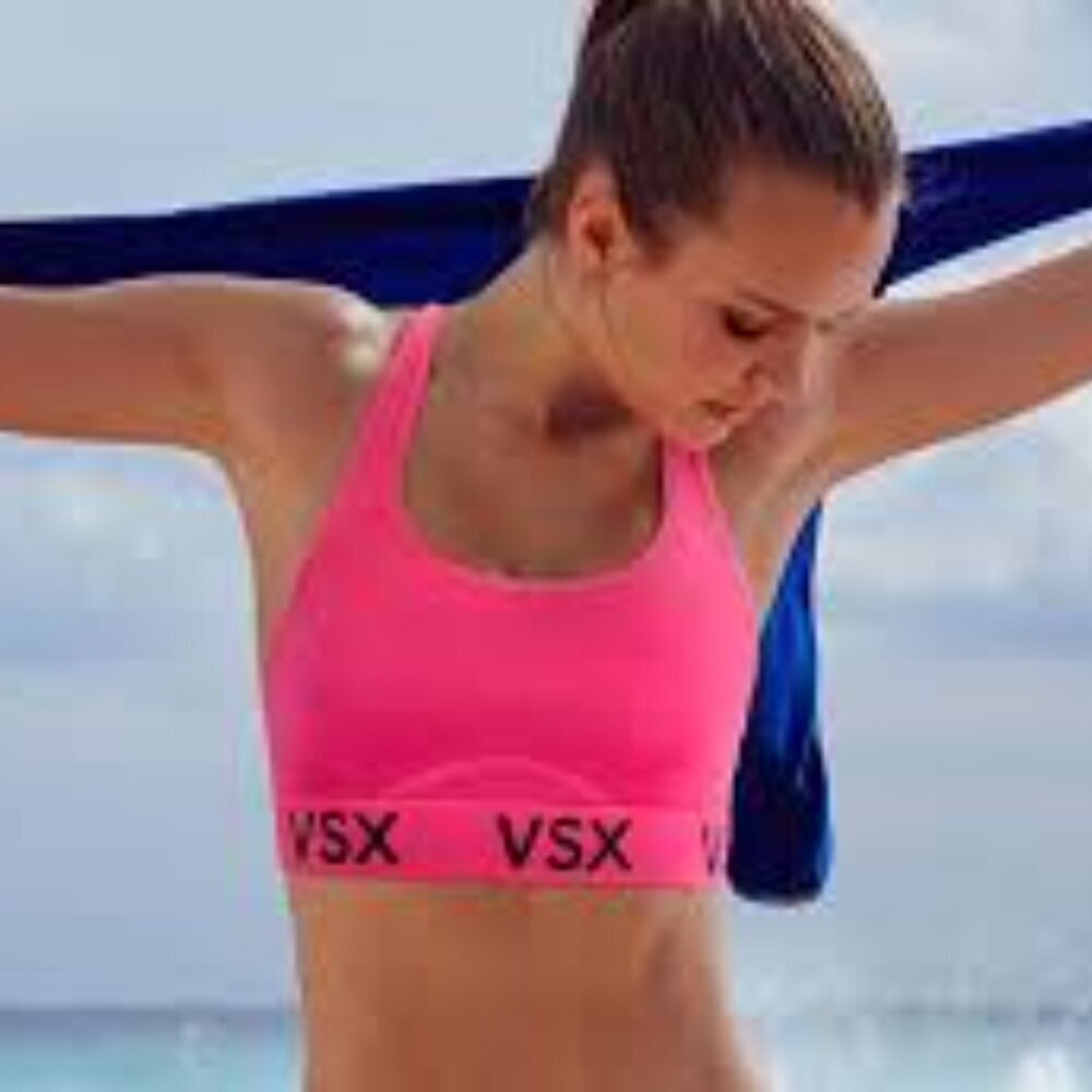 ✅ VICTORIA'S SECRET VSX Pink Sports Bra SIZE MEDIUM ATHLETIC WORKOUT YOGA